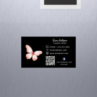 Black pink peach butterfly QR code Facebook