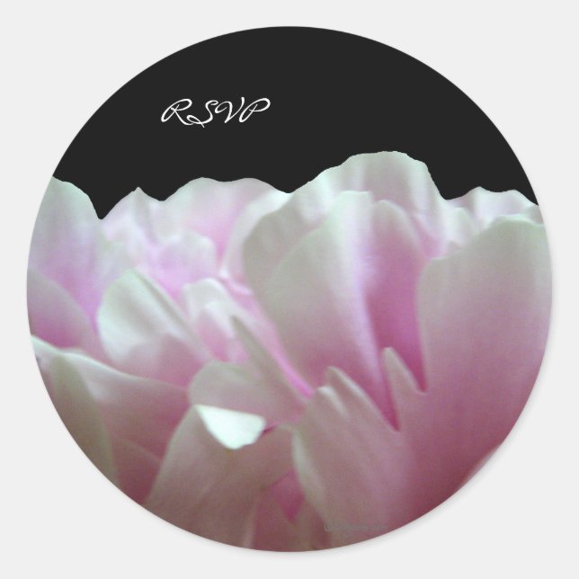 Black Pink Peony Custom Envelope Seals (Front)
