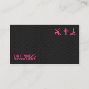 Black & Pink, Personal Trainer Business Card