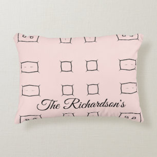 Black Pink Personalized Geometric Minimal Bedding Decorative Cushion