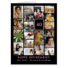 Black Pink Photo Collage Happy Retirement Big