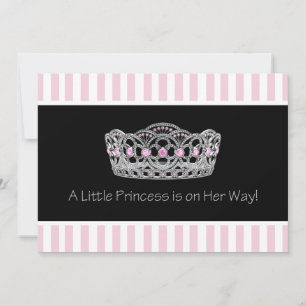 Black Pink Princess  Baby Shower Invitation
