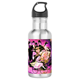 BLACK PINK PURPLE BICYCLE WEDDING PARTY 532 ML WATER BOTTLE