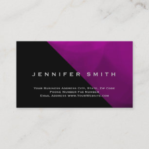 Black Pink Purple Simple Plain Business Card