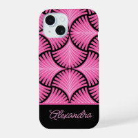 Black Pink Retro 1920s Gatsby Palms Script Name