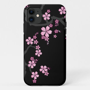 Black Pink Sakura japanese design :: iPhone 11 Case