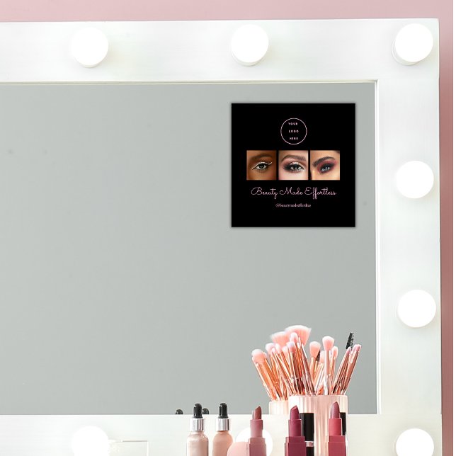Black Pink Script Logo Photo Makeup Studio Window Cling (Creator Uploaded)