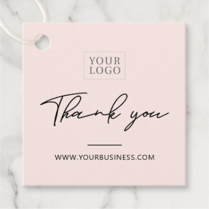Black & Pink Small Business Thank you Package Tag