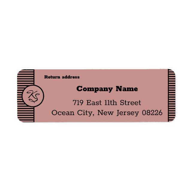 Black & Pink Small Company Custom Text & Initials (Front)