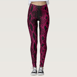 Black Pink Snake Skin Leggings