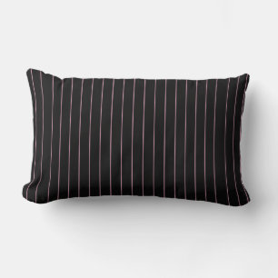 Black & pink striped lumbar cushion