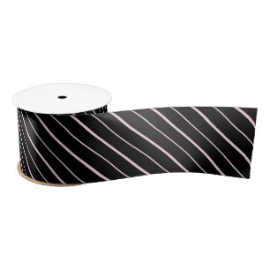 Black & Pink Stripes Gift Wrapping  Satin Ribbon