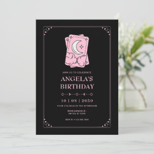 Black Pink tarot birthday  Invitation