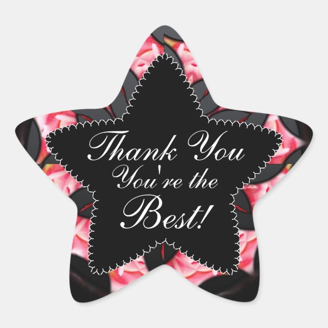 Black Pink Thank You Best Star Sticker (Front)