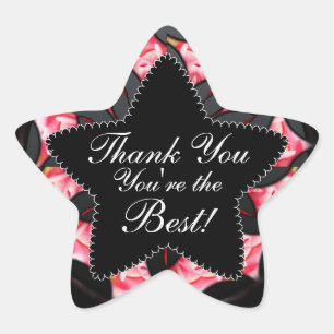 Black Pink Thank You Best Star Sticker