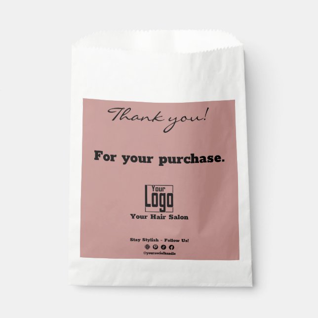 Black Pink Thank you! For Your Purchase Paper Bag (Front)