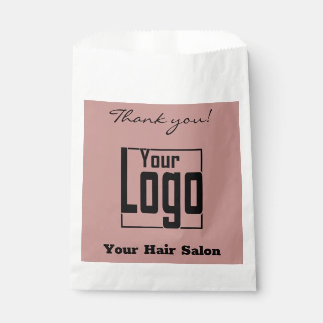 Black Pink Thank you! Logo Company Name Paper Bag (Front)