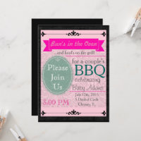 Black & Pink Thatched Invite