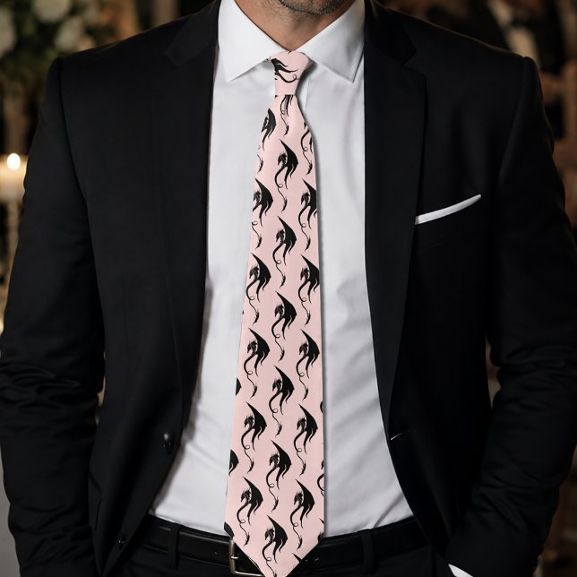 Black Pink Tribal Dragon Tie (Creator Uploaded)
