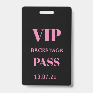 Black Pink VIP Backstage All Access Pass Concert  ID Badge