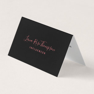 Black Pink Watercolor Social Media Photo & Logo Business Card