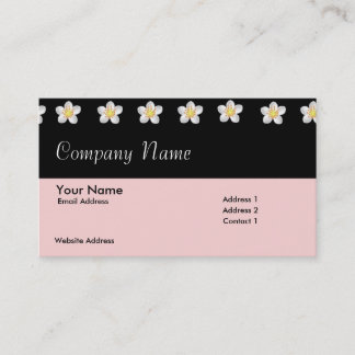 Black & Pink with Flowers Business Card