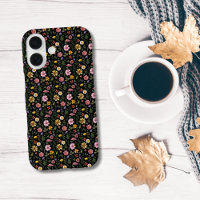Black Pink Yellow Green Watercolor Florals Trendy