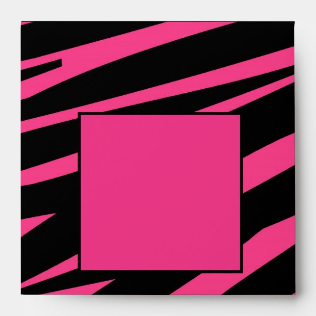 Black Pink Zebra Print Envelope Template (Front)