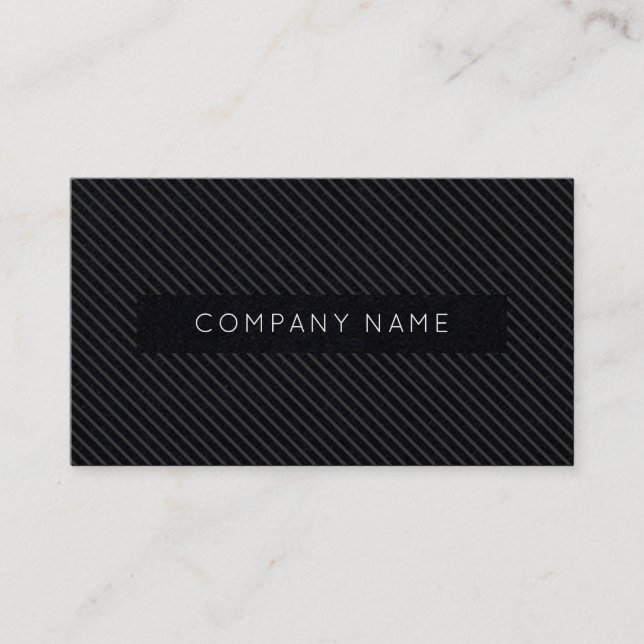 Black Pinstripe Simple Business Card (Front)