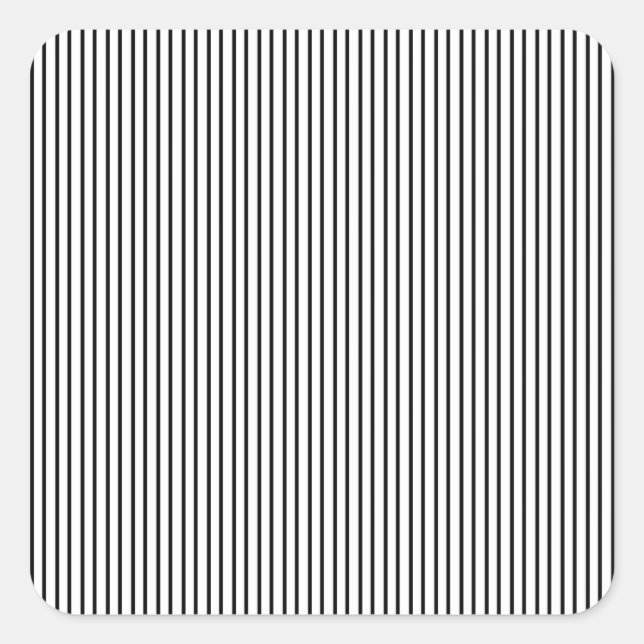 Black Pinstripe Square Sticker (Front)