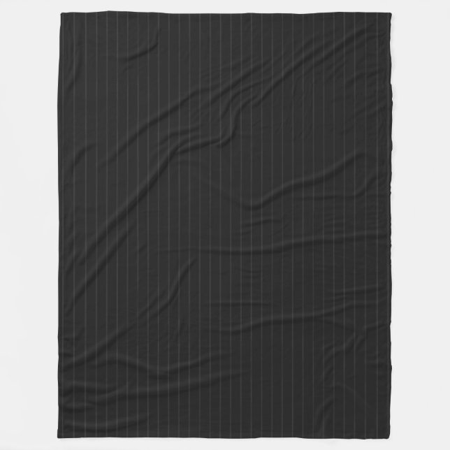 Black pinstripes fleece blanket (Front)