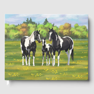 Black Pinto Paint Quarter Horses In Summer Pasture Guest Book