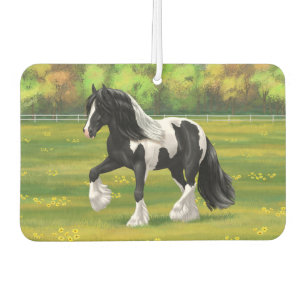 Black Pinto Piebald Gypsy Vanner Draft Horse Car Air Freshener