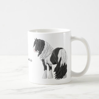 Black Pinto Piebald Gypsy Vanner Draught Horse Coffee Mug