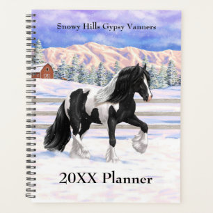 Black Pinto Piebald Gypsy Vanner Draught Horse Planner