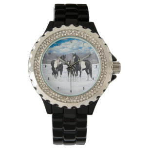 Black Pinto Quarter Horse Paint Horses In Snow Watch