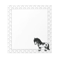Black Pinto Shetland Pony Cartoon Illustration