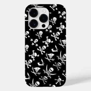 BLACK PIRATE BANNERS SKULL,CROSSED BONES,SWORDS Case-Mate iPhone 14 PRO CASE