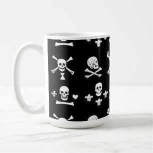 BLACK PIRATE BANNERS SKULL,CROSSED BONES,SWORDS COFFEE MUG