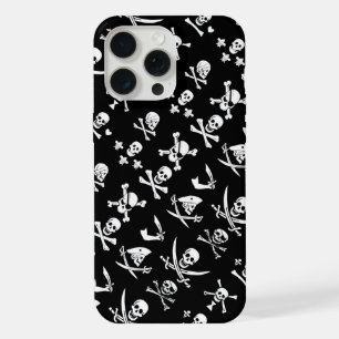 BLACK PIRATE BANNERS SKULL,CROSSED BONES,SWORDS iPhone 15 PRO MAX CASE