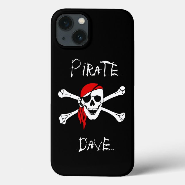 Black Pirate Skull Crossbones iPhone Cover Case (Back)