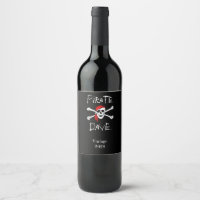 Black Pirate Skull Crossbones Wine Bottle Labels