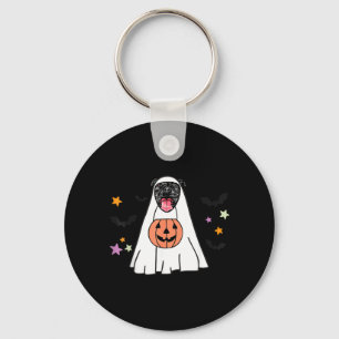 Black Pitbull Boo Ghost Dog Lover Halloween Key Ring
