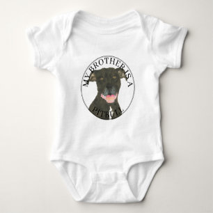 Black Pitbull Dog Baby Bodysuit