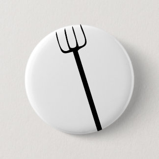 black pitchfork 6 cm round badge