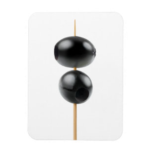 Black pitted olives on a skewer magnet