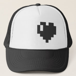 Black Pixel Heart Cap