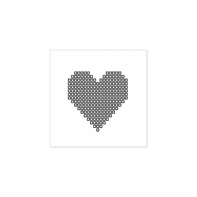 Black pixel heart rubber stamp (Imprint)