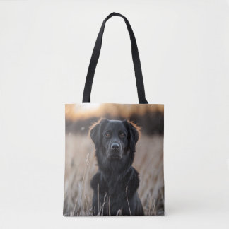 Black Placoted Retriever Tote Bag