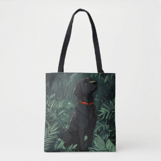 Black Placoted Retriever Tote Bag